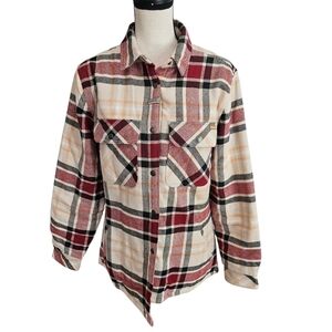 Born Primitive Timber Plaid Button Up Jacket Pockets Womens